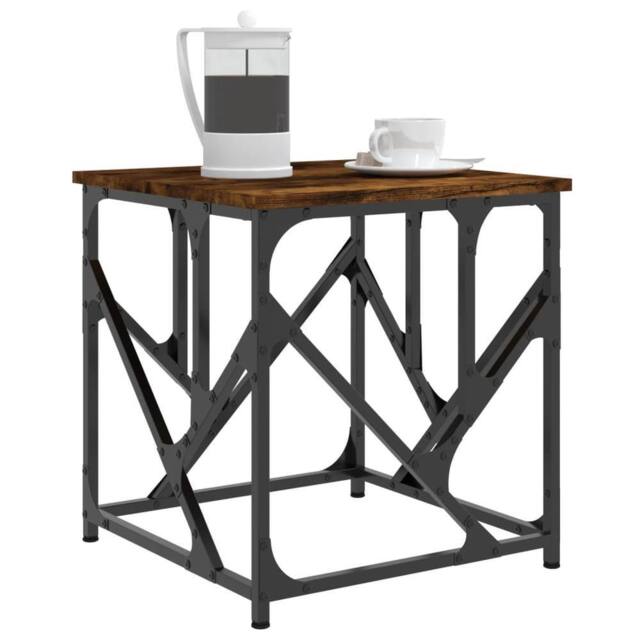 Berkfield Home Decorative Coffee Table Smoked Oak 45x45x47.5 cm Engineered Wood in Brown - image 1