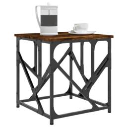 Berkfield Home Decorative Coffee Table Smoked Oak 45x45x47.5 cm Engineered Wood in Brown - thumbnail 1