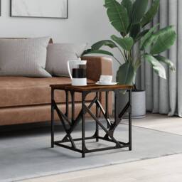 Berkfield Home Decorative Coffee Table Smoked Oak 45x45x47.5 cm Engineered Wood in Brown - thumbnail 2