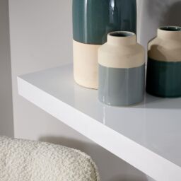 Home Source Pair of 80cm Floating Storage Shelf Wall Mounted Wooden Book Shelves in White - thumbnail 3