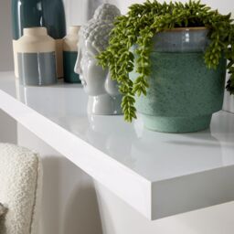 Home Source Pair of 80cm Floating Storage Shelf Wall Mounted Wooden Book Shelves in White - thumbnail 4