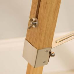 Lighting Collection Light Wood Base Floor Lamp With Cream Linen Shade Floor Lamp in Brown - thumbnail 4