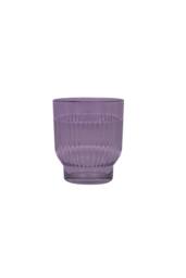 KDMD Lilac Ceres Ribbed Glass Votive Purple Pack of 12 - thumbnail 1