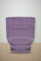 KDMD Lilac Ceres Ribbed Glass Votive Purple Pack of 12 - thumbnail 2