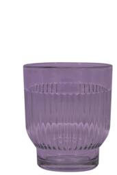 KDMD Lilac Ceres Ribbed Glass Votive Purple Pack of 12 - thumbnail 3