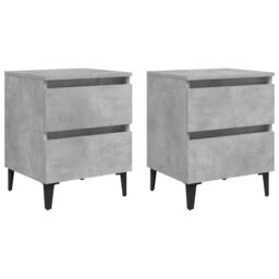 Berkfield Home Bed Cabinets 2 pcs Concrete Grey 40x35x50 cm Engineered Wood - Size: 40 x 35 x 50 cm - thumbnail 2