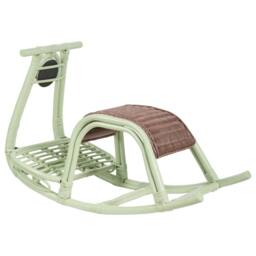 Wyld and Coco Kids Rattan Rocking Chair Light Green - Boho Rustic - thumbnail 6