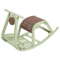 Wyld and Coco Kids Rattan Rocking Chair Light Green - Boho Rustic - thumbnail 5