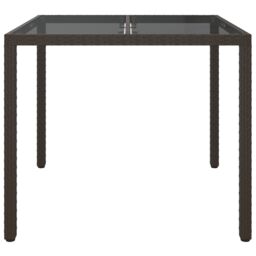 Berkfield Home Garden Dining Table Brown 90x90x75 cm Poly Rattan - Size: 90 x 90 x 75 cm - thumbnail 3