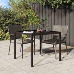 Berkfield Home Garden Dining Table Brown 90x90x75 cm Poly Rattan - Size: 90 x 90 x 75 cm
