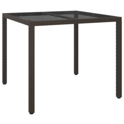 Berkfield Home Garden Dining Table Brown 90x90x75 cm Poly Rattan - Size: 90 x 90 x 75 cm - thumbnail 2