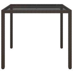 Berkfield Home Garden Dining Table Brown 90x90x75 cm Poly Rattan - Size: 90 x 90 x 75 cm - thumbnail 4