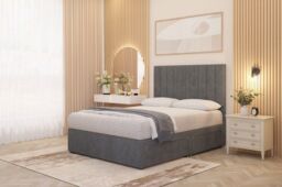 Somnior Alexas Plush Velvet Divan Bed Set with Midnight Pocket Sprung Mattress & Headboard in Silver - Size: Single - thumbnail 4