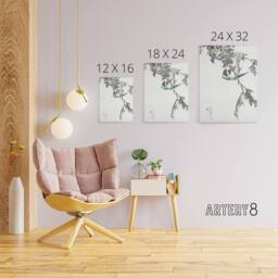"Artery8 Great Tit & Cypress Japanese Canvas Wall Art Print Kashu - Size: W18"" x H24""" - thumbnail 4