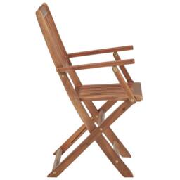 Berkfield Home Folding Outdoor Chairs 8 pcs Solid Acacia Wood in Brown - thumbnail 4