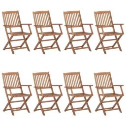 Berkfield Home Folding Outdoor Chairs 8 pcs Solid Acacia Wood in Brown