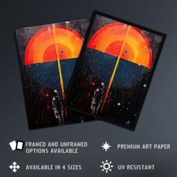 "Artery8 Wall Art Print Seascape Sunset Abstract Minimalism Orange Blue Geometric Poster - Size: W18"" x H24""" - thumbnail 2