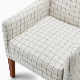 FurnitureboxUK Aubrey Beige Check Fabric Wingback Accent Armchair - thumbnail 7
