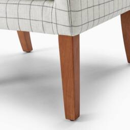 FurnitureboxUK Aubrey Beige Check Fabric Wingback Accent Armchair - thumbnail 8