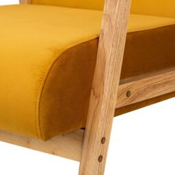 Nordlys Scandinavian Lounge Armchair with Wooden Frame in Yellow - thumbnail 7