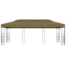 Berkfield Home Garden Gazebo 6x3x2.7 m Taupe 180 g/m ² in Beige - thumbnail 2