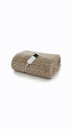Deyongs Cable Heated Throw 140x180cm - Luxury Electric Blanket with Super Soft Sherpa - 1846 in Taupe - Size: 140 cm x 180 cm - thumbnail 4