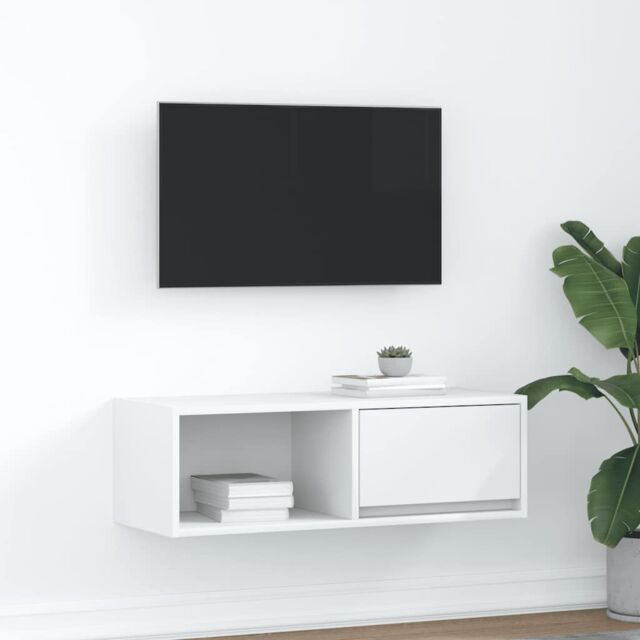 Berkfield Home TV Cabinet White 80x31x25.5 cm Engineered Wood - image 1