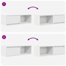 Berkfield Home TV Cabinet White 80x31x25.5 cm Engineered Wood - thumbnail 9