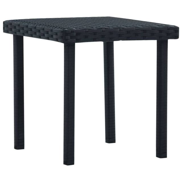 Berkfield Home Garden Tea Table Black 40x40x40 cm Poly Rattan - Size: 40 x 40 x 40 cm - image 1