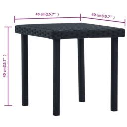 Berkfield Home Garden Tea Table Black 40x40x40 cm Poly Rattan - Size: 40 x 40 x 40 cm - thumbnail 4