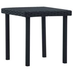 Berkfield Home Garden Tea Table Black 40x40x40 cm Poly Rattan - Size: 40 x 40 x 40 cm - thumbnail 1