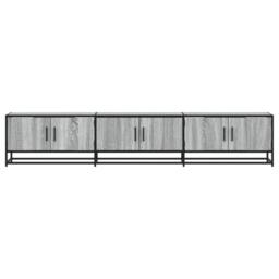 Berkfield Home TV Cabinet Grey Sonoma 210x35x41 cm Engineered Wood - Size: 210 x 35 x 41 cm - thumbnail 4