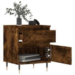 Berkfield Home Bedside Cabinets 2 pcs Smoked Oak 40x35x50 cm Engineered Wood in Brown - Size: 40 x 35 x 50 cm - thumbnail 4