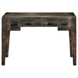 Berkfield Home Desk Black 110x50x75 cm Solid Mango Wood - Size: 110 x 50 x 75 cm - thumbnail 3