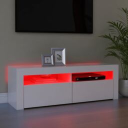 Berkfield Home TV Cabinet with LED Lights White 120x35x40 cm - Size: 120 x 35 x 40 cm - thumbnail 5