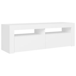 Berkfield Home TV Cabinet with LED Lights White 120x35x40 cm - Size: 120 x 35 x 40 cm - thumbnail 3