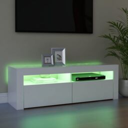 Berkfield Home TV Cabinet with LED Lights White 120x35x40 cm - Size: 120 x 35 x 40 cm - thumbnail 6