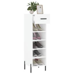 Berkfield Home Shoe Cabinet White 30x35x105 cm Engineered Wood - Size: 30 x 35 x 105 cm - thumbnail 4