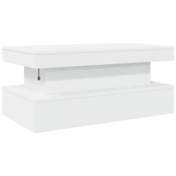 Berkfield Home Modern Coffee Table with LED Lights White 90x50x40 cm - Size: 90 x 50 x 40 cm - thumbnail 9