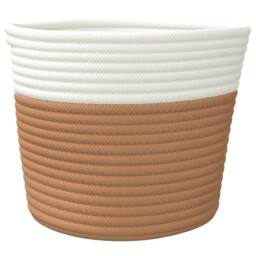 Berkfield Home Storage Baskets 2 pcs Brown & White √ò24x18 cm Cotton - Size: 24x18 cm - thumbnail 5