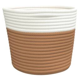 Berkfield Home Storage Baskets 2 pcs Brown & White √ò24x18 cm Cotton - Size: 24x18 cm - thumbnail 6