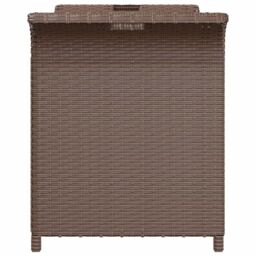 Berkfield Home Garden Bench with Cushion Brown 116x46x57 cm Poly Rattan - Size: 116 x 46 x 57 cm - thumbnail 4
