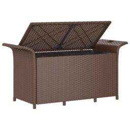 Berkfield Home Garden Bench with Cushion Brown 116x46x57 cm Poly Rattan - Size: 116 x 46 x 57 cm - thumbnail 5
