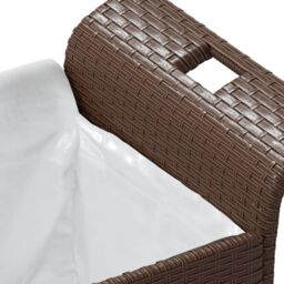 Berkfield Home Garden Bench with Cushion Brown 116x46x57 cm Poly Rattan - Size: 116 x 46 x 57 cm - thumbnail 6