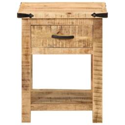 Berkfield Home Bedside Cabinet 40x40x50 cm Solid Wood Mango in Brown - Size: 40 x 40 x 50 cm - thumbnail 3
