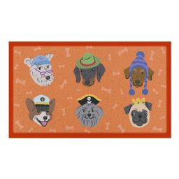 Artsy Mats Dogs with Hats Doormat (70 x 40cm) in White - Size: 40 cm x 70 cm - thumbnail 2