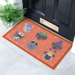 Artsy Mats Dogs with Hats Doormat (70 x 40cm) in White - Size: 40 cm x 70 cm