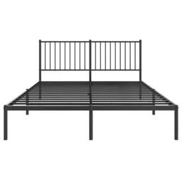 Berkfield Home Metal Bed Frame with Headboard Black 150x200 cm King Size - thumbnail 6