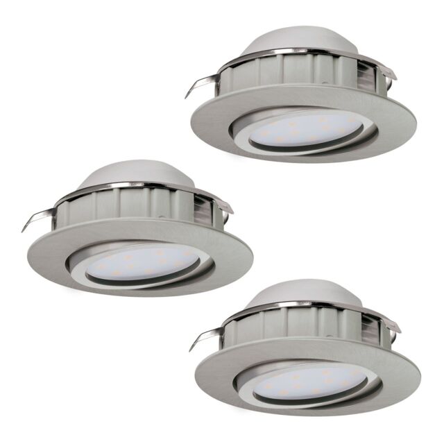 Loops 3 PACK Flush Ceiling Downlight Satin Nickel Plastic 6W Built in LED in Metallics - image 1