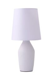 ValueLights Arlo Compact Ceramic Table Lamp with Fabric Shade in Lilac - thumbnail 6